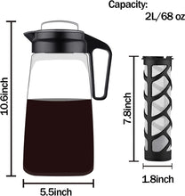 Load image into Gallery viewer, Leafy Love 2L Tritan Iced Tea Pitcher with Easy to Clean Reusable Mesh Filter - Leafy Love Herbal Tea Blends