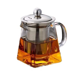 Leafy Love Classic Clear Blooming Glass Teapot With Stainless Steel Strainer & Lid - Leafy Love Herbal Tea Blends