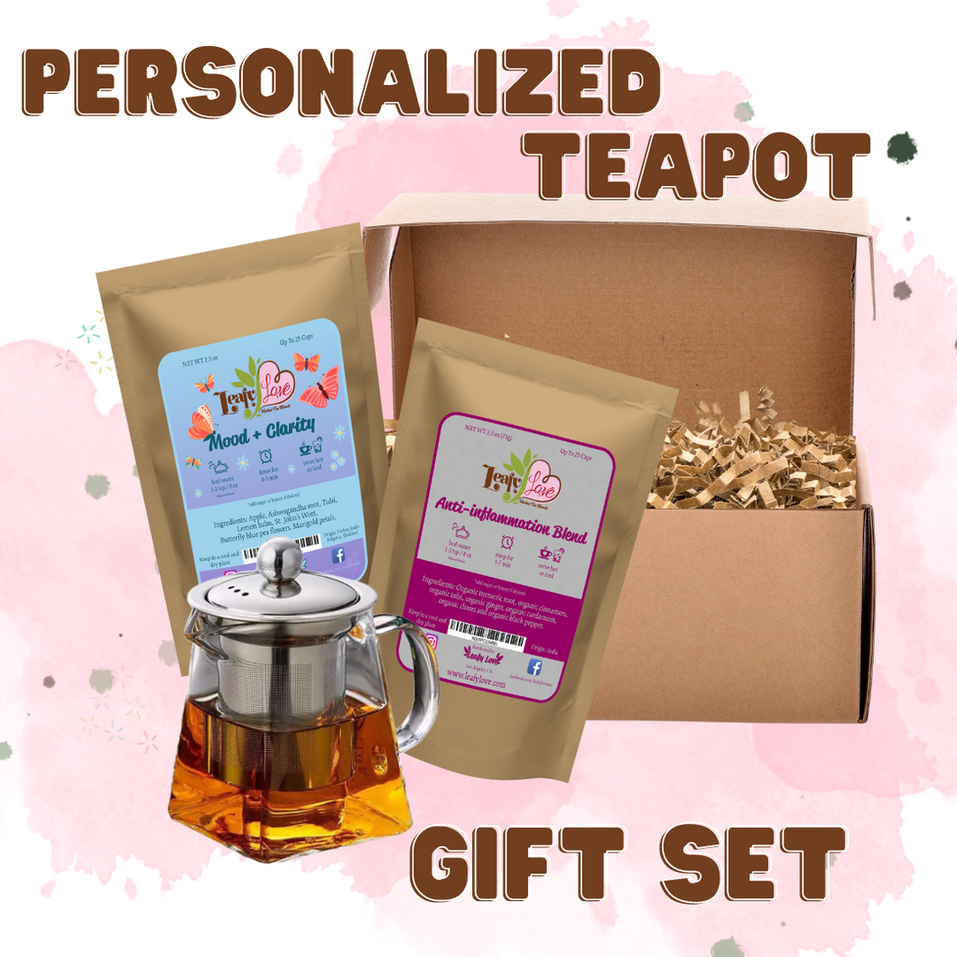 Leafy Love Personalized Tea Gift Set - Leafy Love Herbal Tea Blends