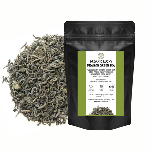 Leafy Love Organic Lucky Dragon Green Tea - Leafy Love Herbal Tea Blends