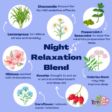 Load image into Gallery viewer, Leafy Love Night Relaxation Blend - Leafy Love Herbal Tea Blends
