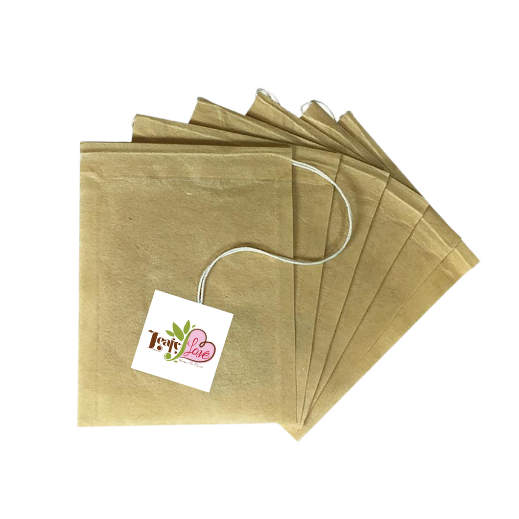 Leafy Love Disposable Tea Filter Bags 100 pack - Leafy Love Herbal Tea Blends